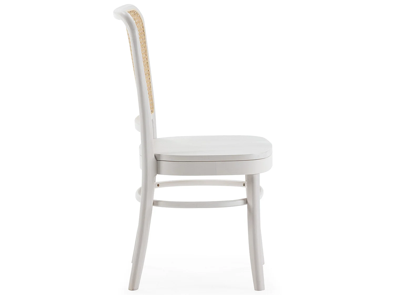 Pack de 2 chaises Vesta Couleur Blanc, Bois Massif et Rotin naturel
