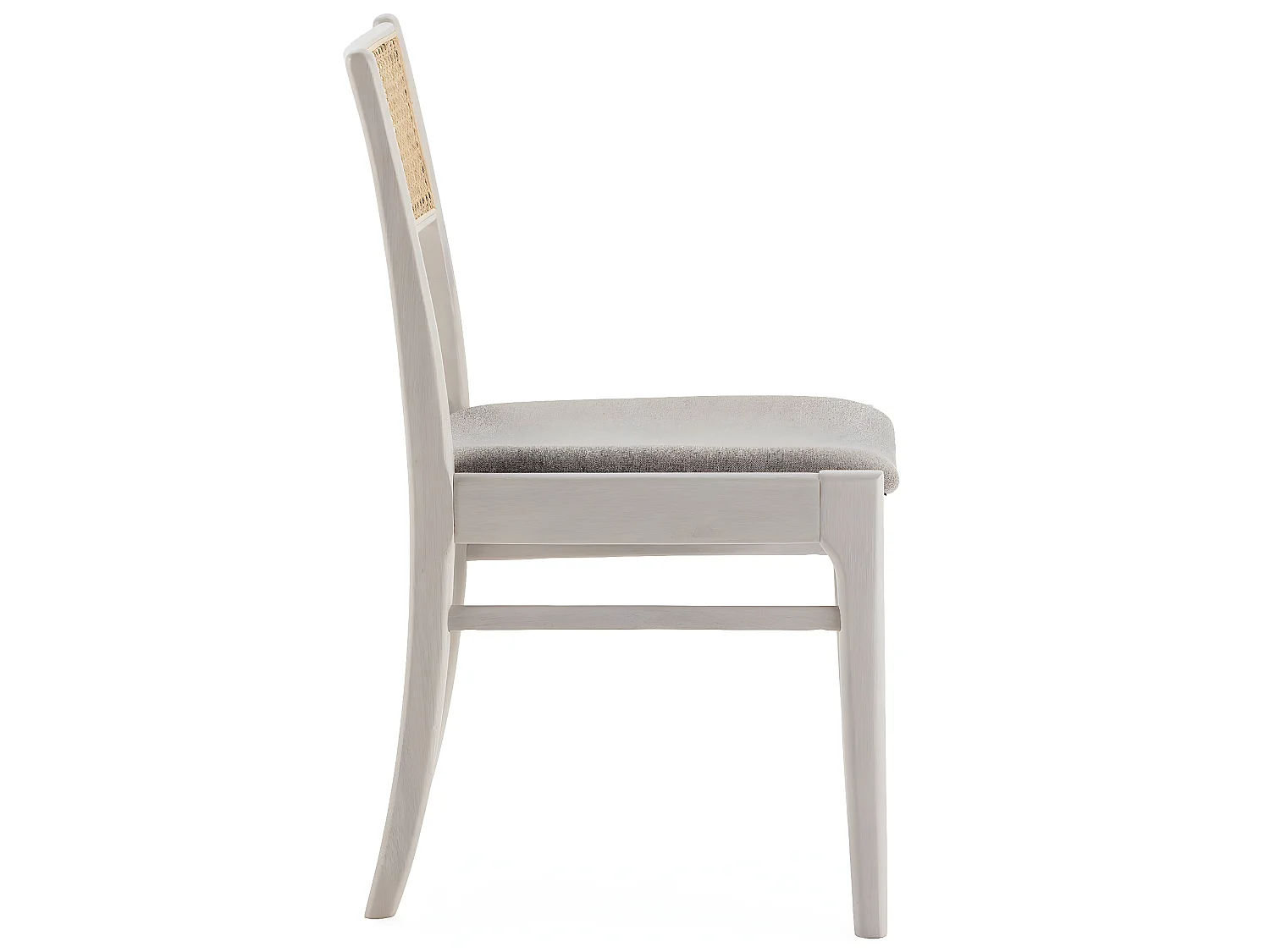 Set di 2 sedie Vilma Colore Bianco Lavato, legno massello e rattan naturale