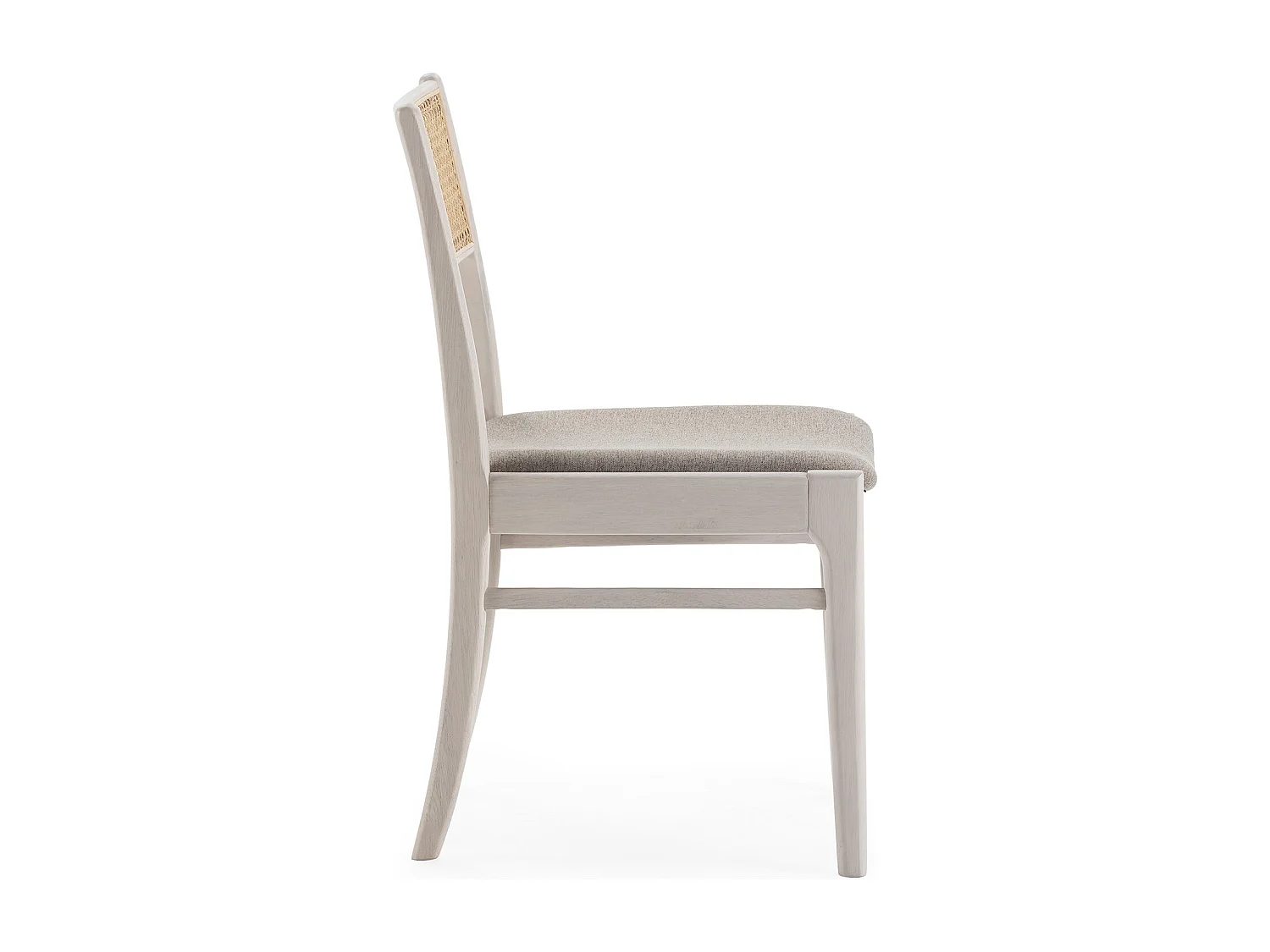 Pack 2 sillas Vilma Color Blanco Wash, Madera Maciza y ratán Natural