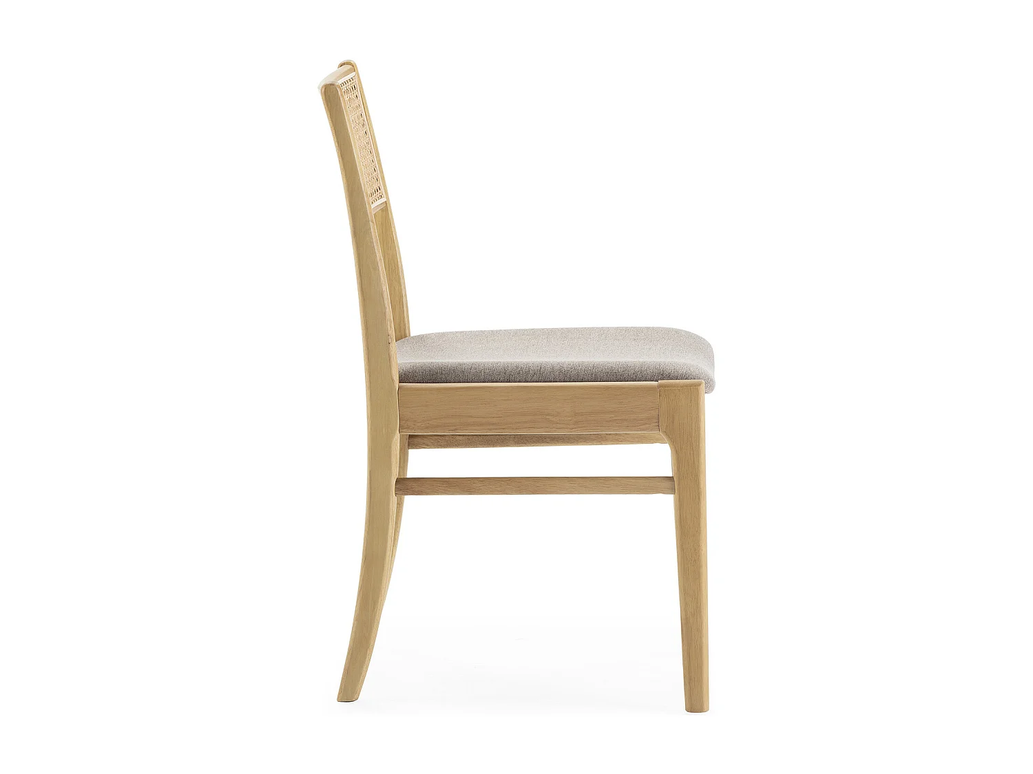 Pack de 2 chaises Vilma Couleur Chêne, Bois Massif et Rotin Naturel