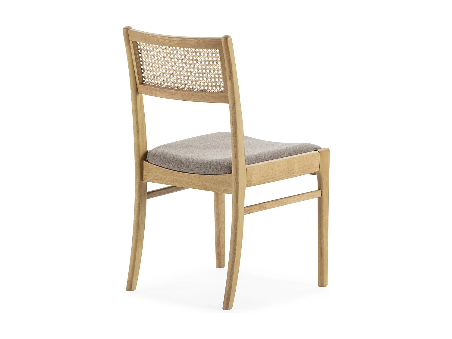 Pack de 2 chaises Vilma Couleur Chêne, Bois Massif et Rotin Naturel