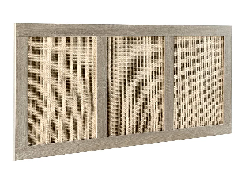 Tête de lit Musa 145x65 cm couleur chêne, rotin naturel