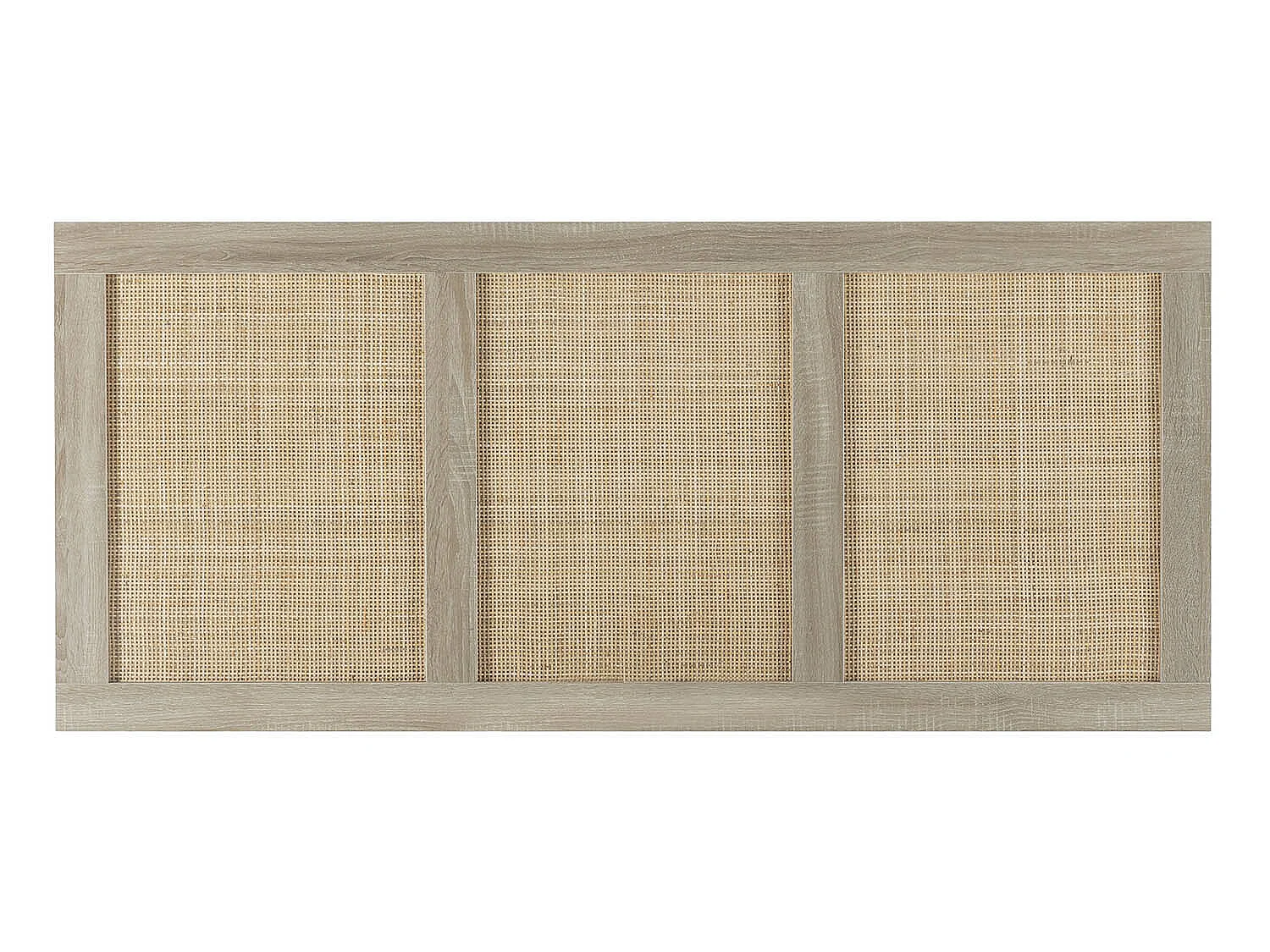 Cabeceira de cama Musa 145 x 65 cm cor carvalho, vime natural