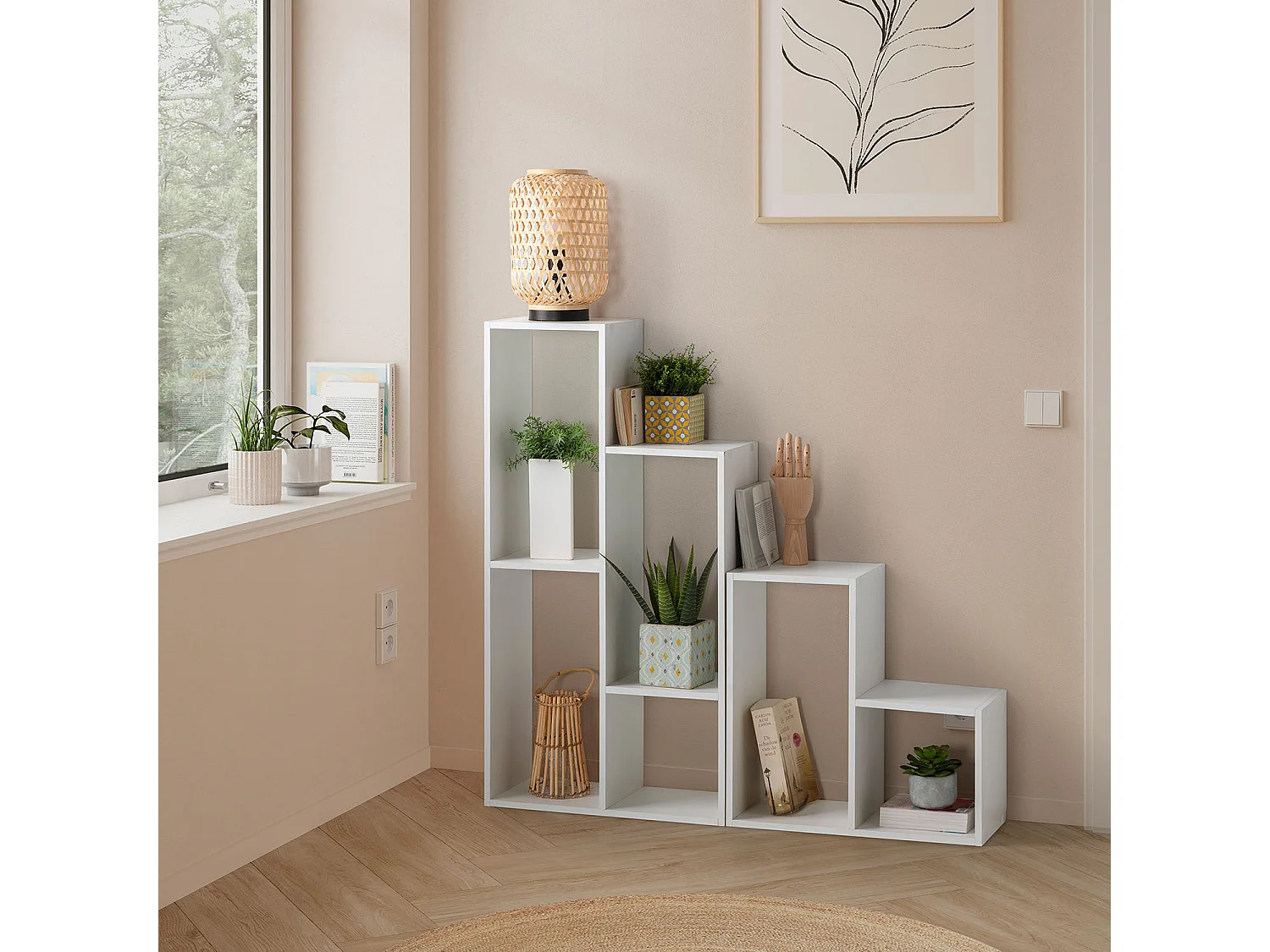 Boekenkast Cies 6 vakken kleur Wit