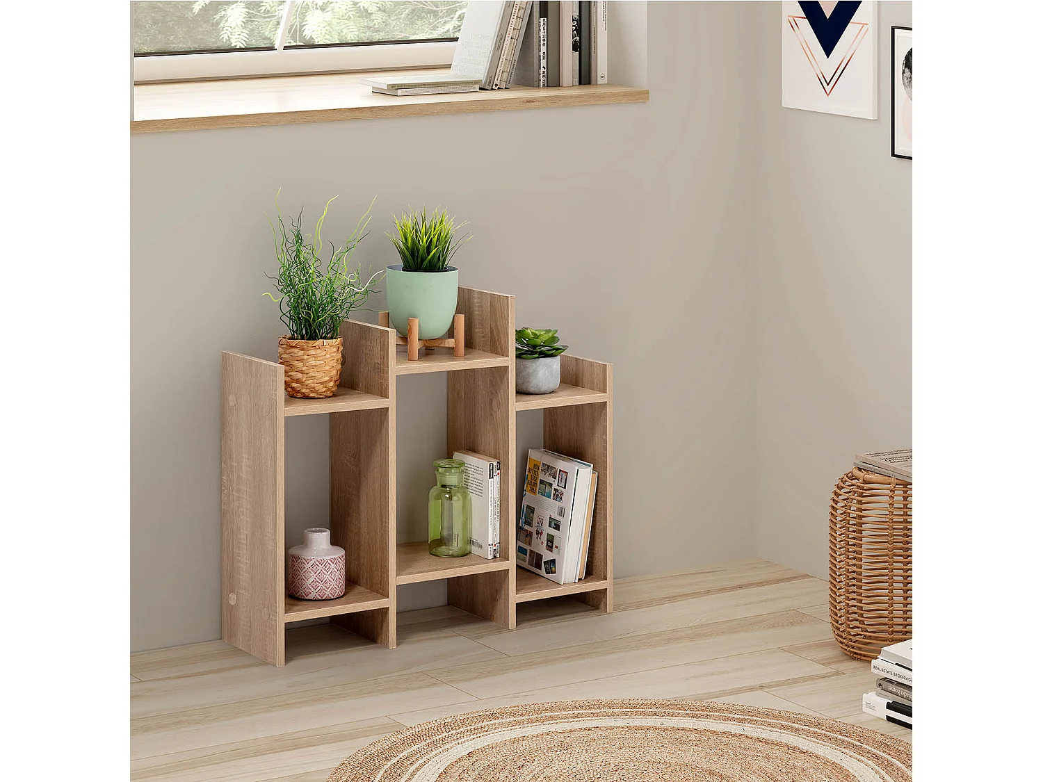 Scaffale Feroe 3 fori colore rovere