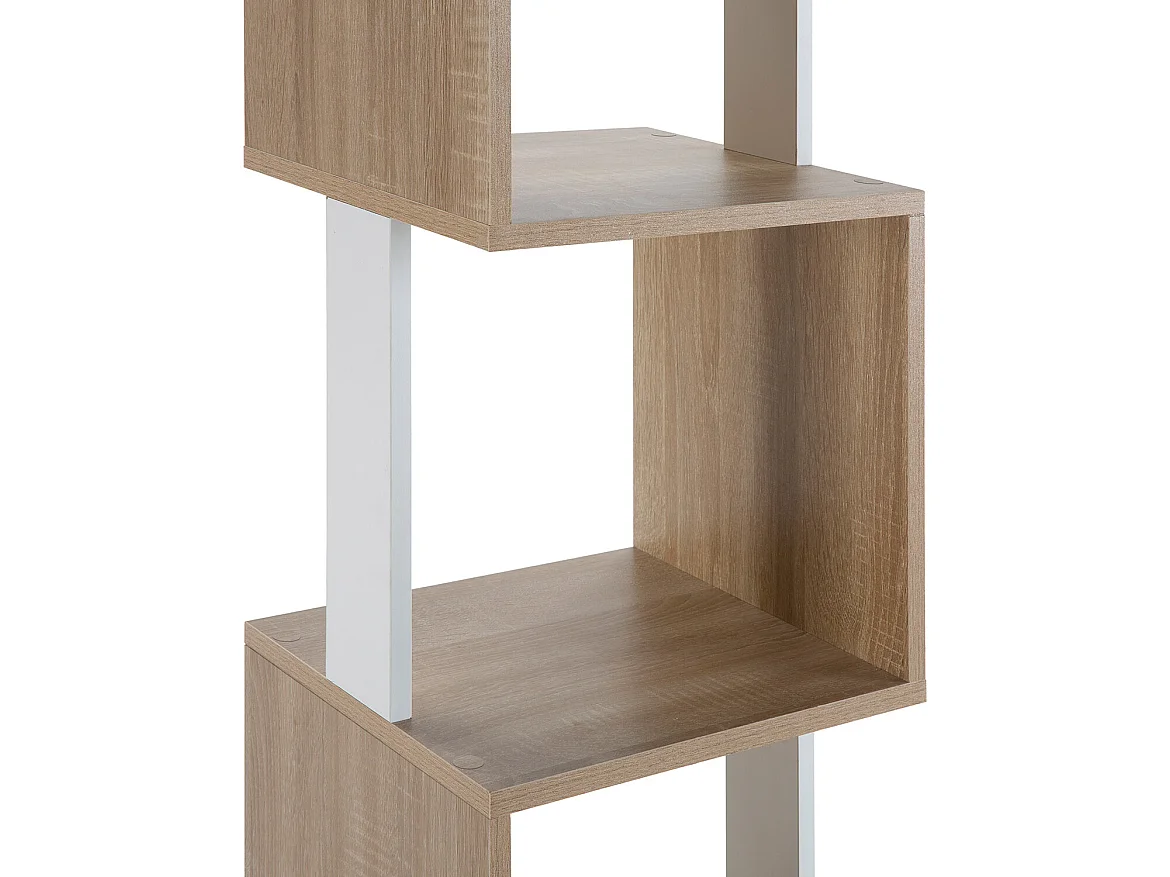 Maldivas boekenkast 5 vakken kleur Eiken/Wit