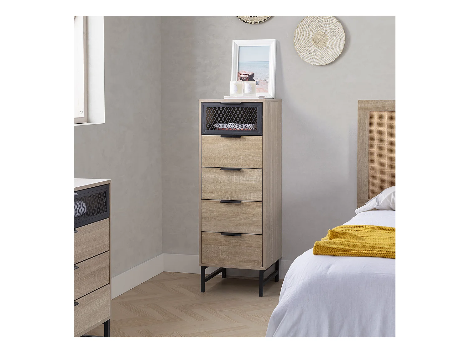 Kommode Hera 4 Schubladen holzfarben