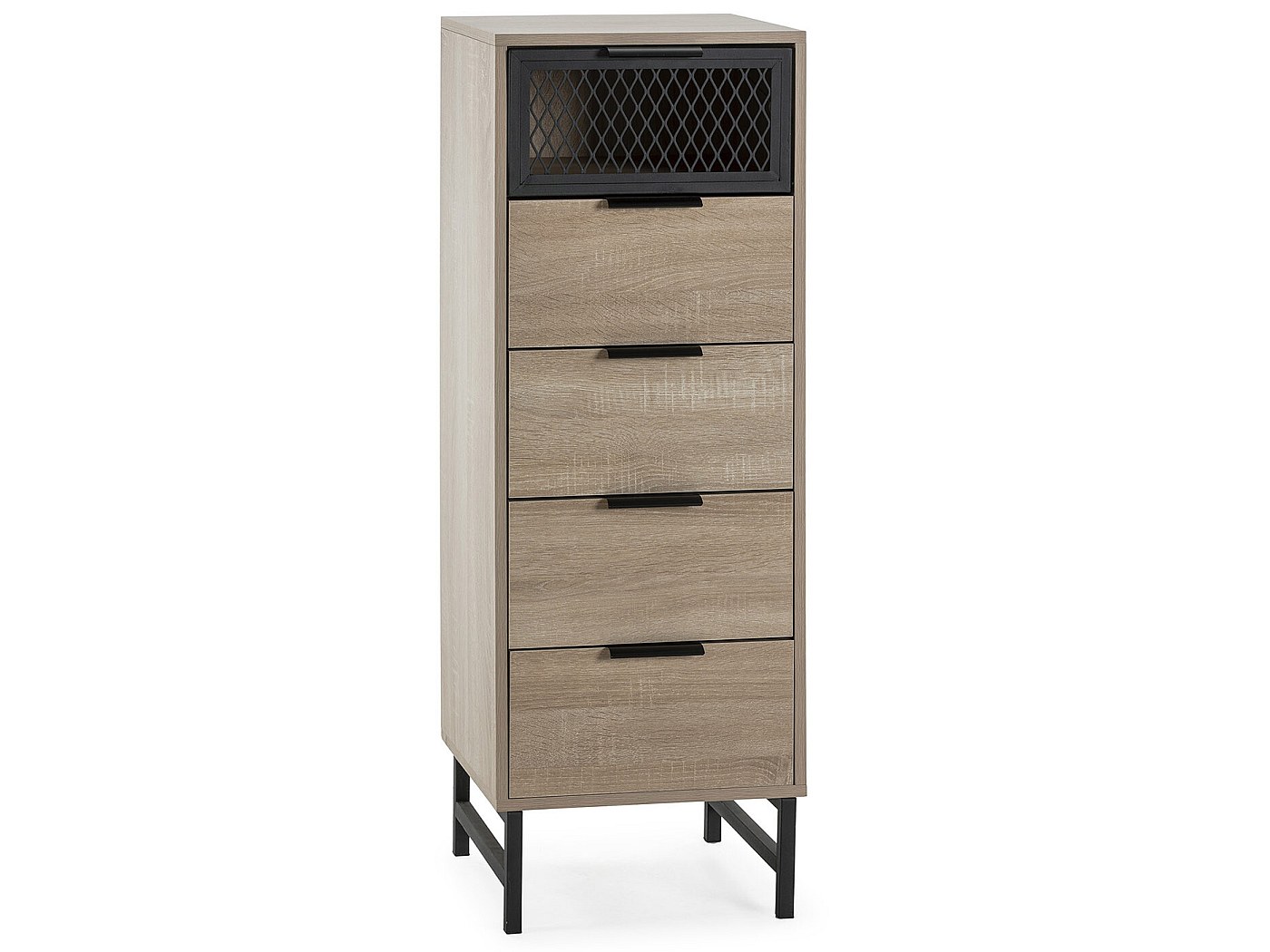 Somdot Cassettiera alta per camera da letto, 5 cassetti, con cestini