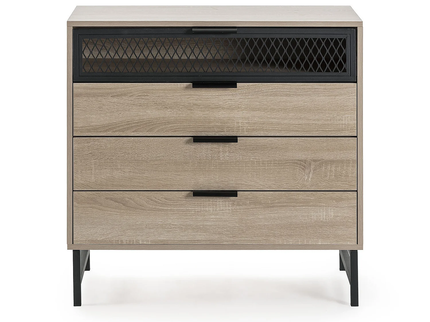 Commode de nuit Hera 3 tiroirs 1 porte coloris bois