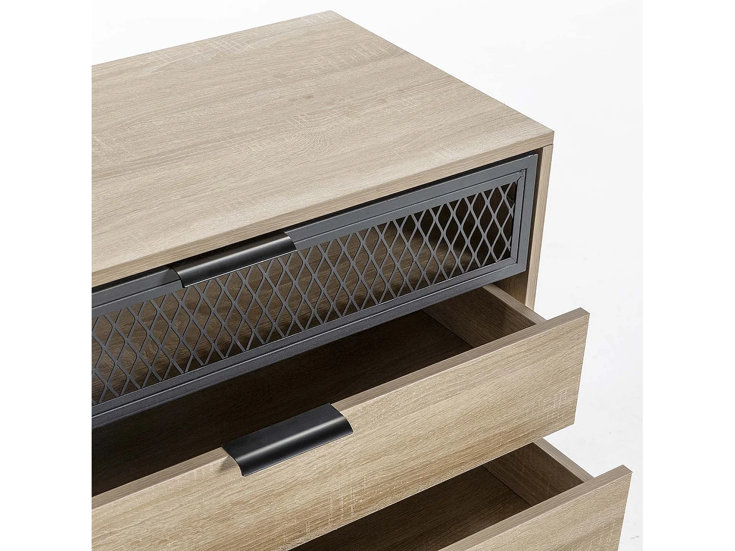 Commode de nuit Hera 3 tiroirs 1 porte coloris bois