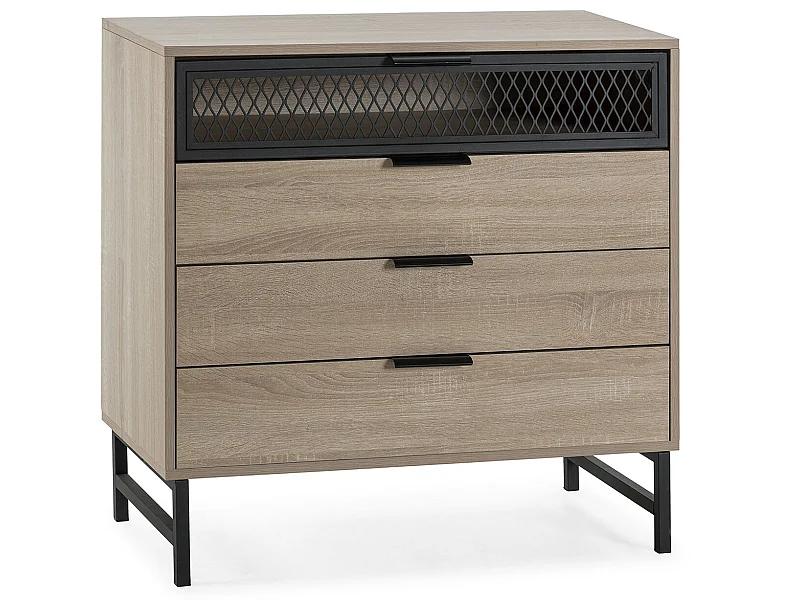 Nachtkastje Hera 3 laden 1 deur houtkleur