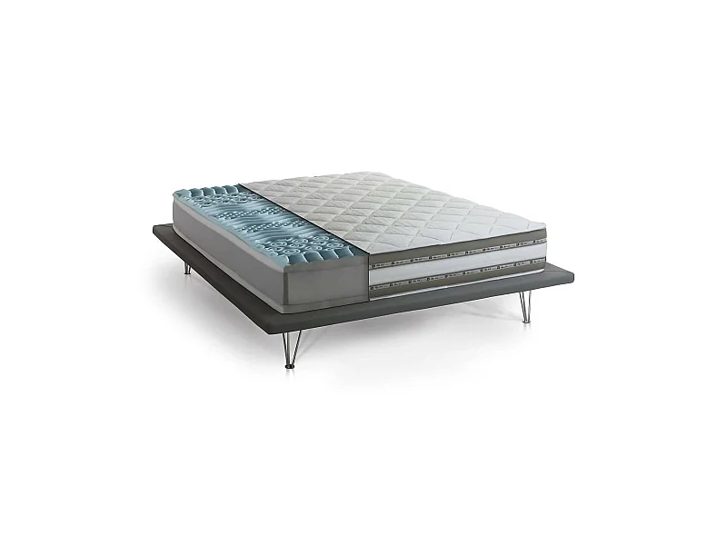 Matelas simple Dmorell, matelas en mousse à mémoire de forme et gel avec 9 zones différenciées, 100% Made in Italy, anti-acariens et hypoallergénique, 80x200h27 cm