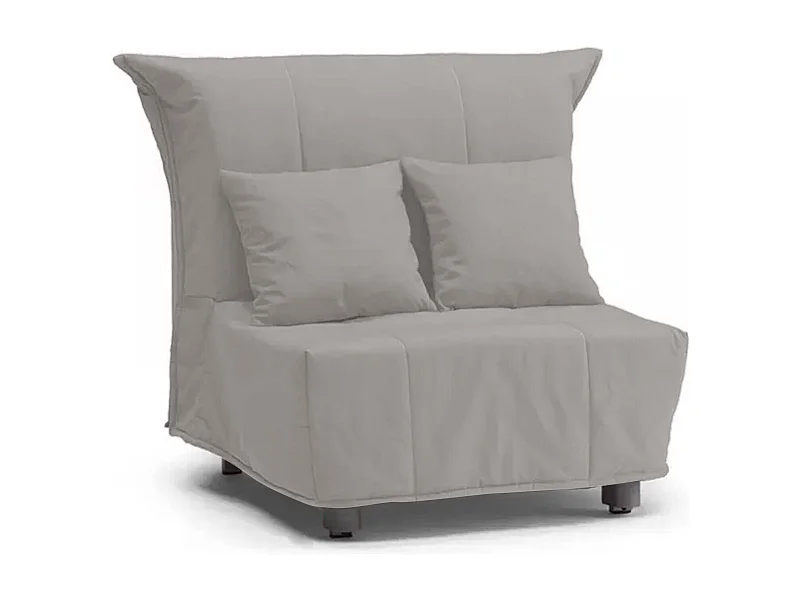 Sofa cama Dabargi, Sofá individual, 100% Made in Italy, Sillón de salón con apertura trolley, en tela acolchada, con almohadas incluidas, Cm 85x90h85, Gris