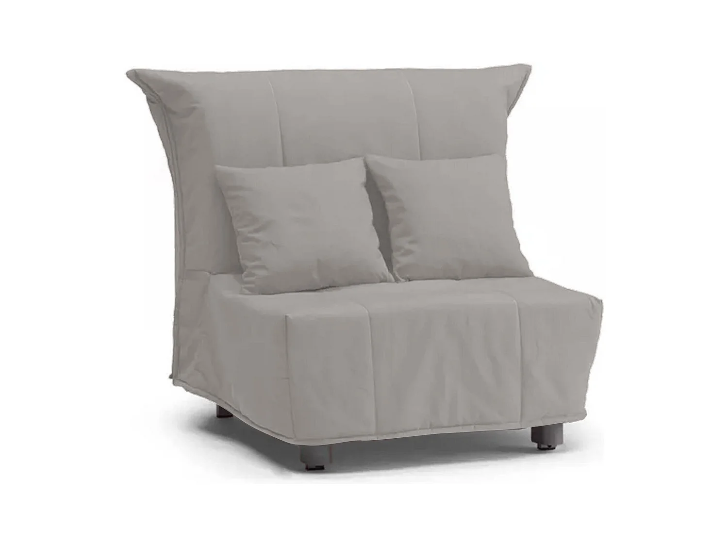 Canapé-lit Dabargi, Canapé simple, 100% Made in Italy, Fauteuil de salon avec ouverture trolley, en tissu rembourré, avec coussins inclus, 85x90h85 cm, Couleur gris