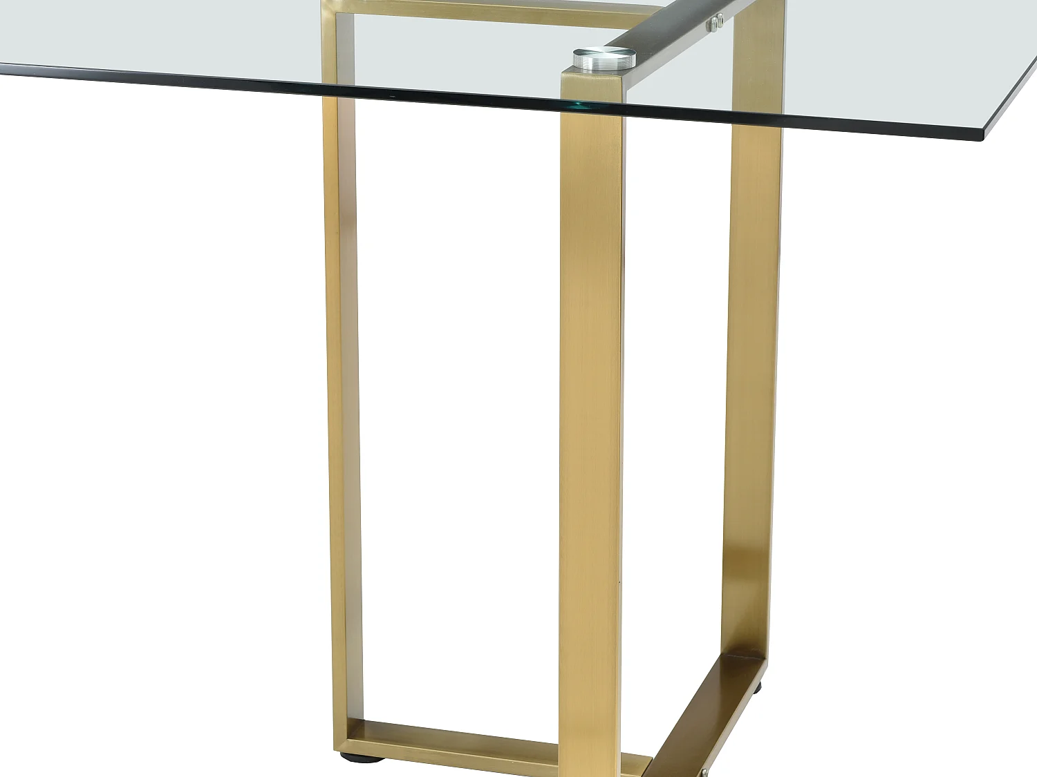 Esstisch für 6 Personen - Sicherheitsglas & Edelstahl - Transparent & Goldfarben - NILESA II von Pascal Morabito