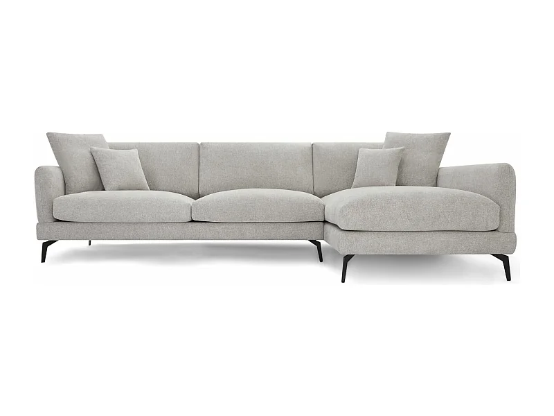 Ecksofa Rechts Maggie - 3-Sitzer - Stoff - Beige