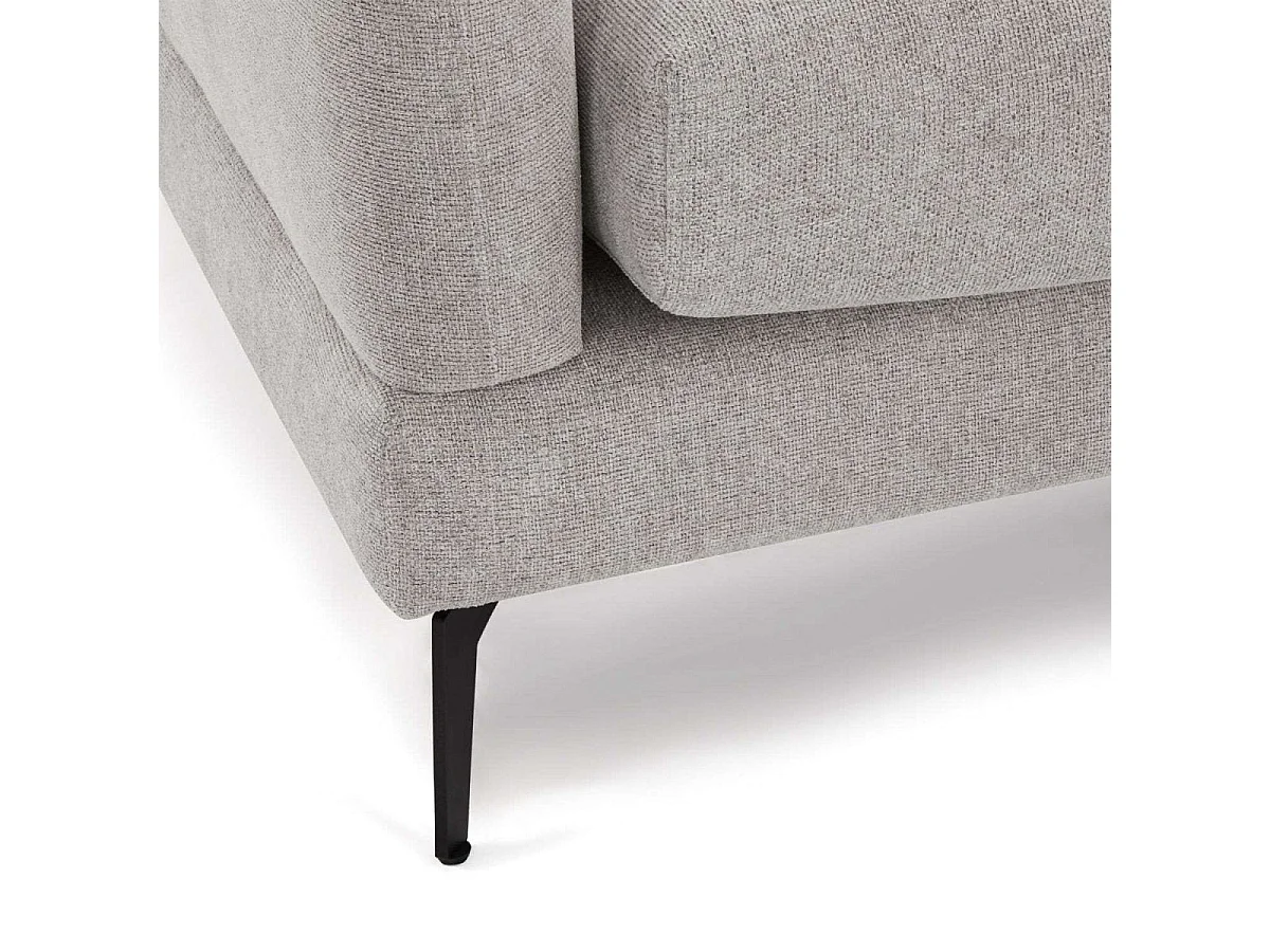 Canapé d'angle droite Maggie - 3 places - Tissu - Gris