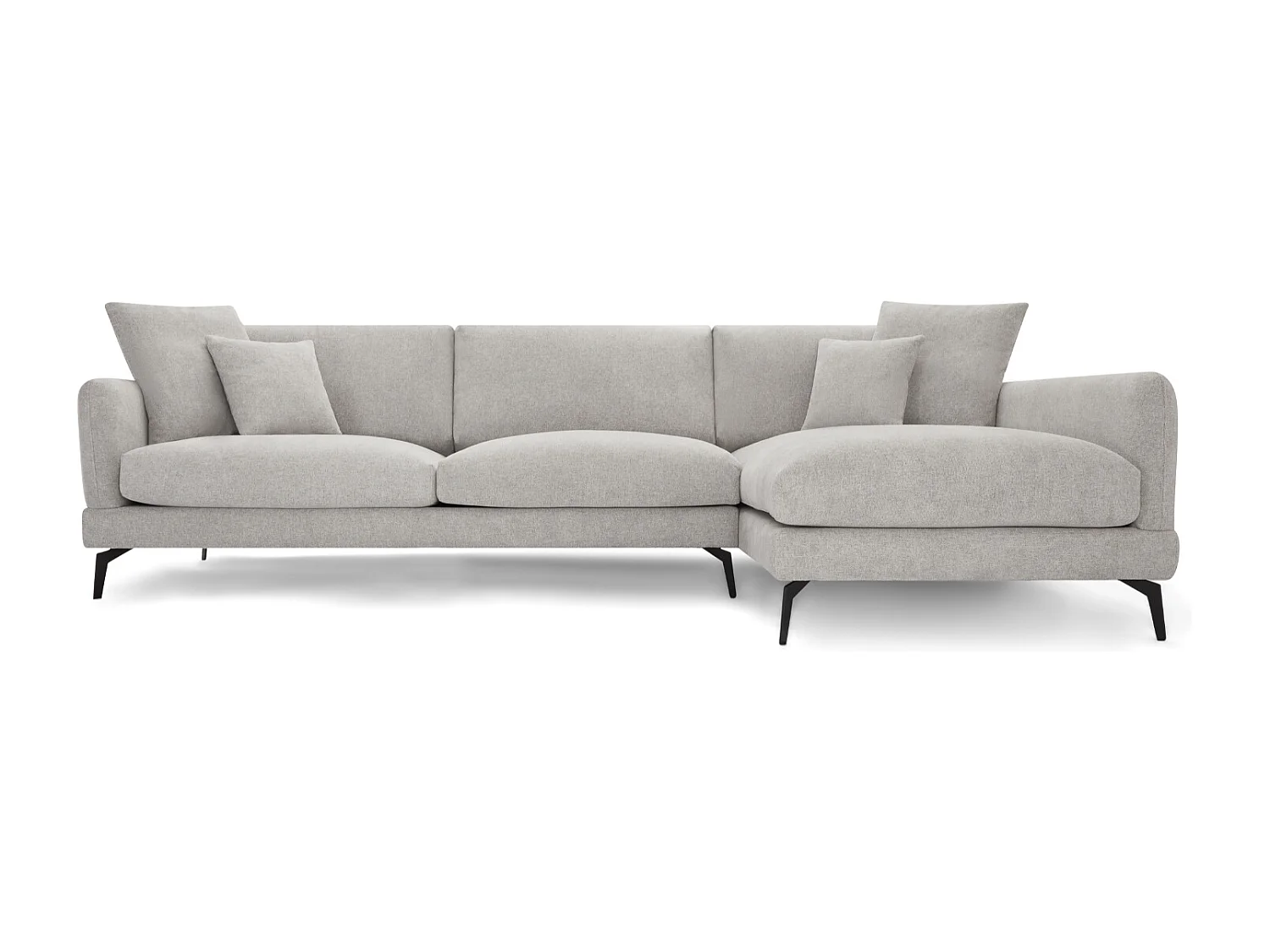 Ecksofa Right 3-Sitzer Maggie - Stoff Chenille - Grau