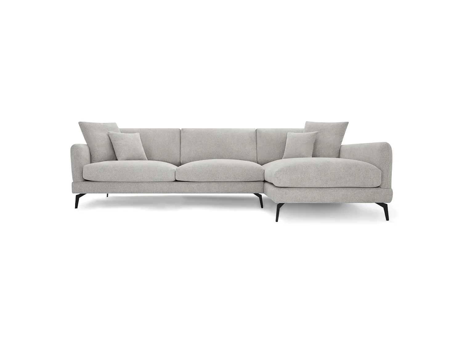 Canapé d'angle 3 places en tissu gris MAGGIE