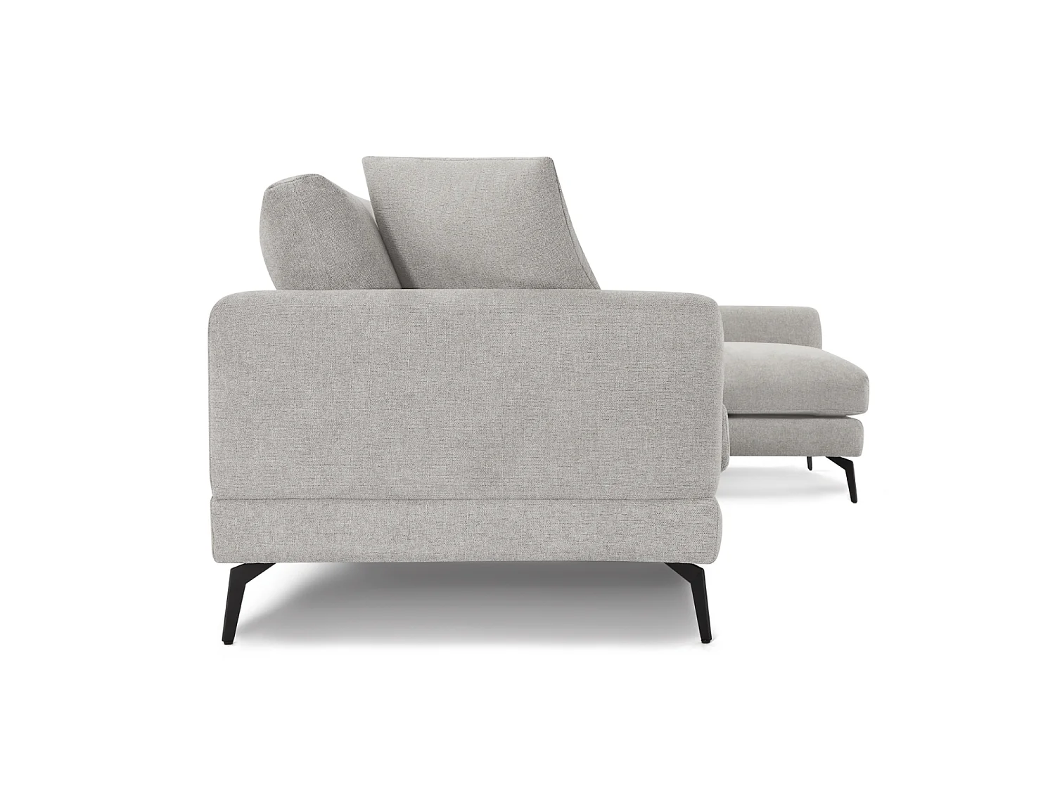 Canapé d'angle 3 places en tissu gris MAGGIE