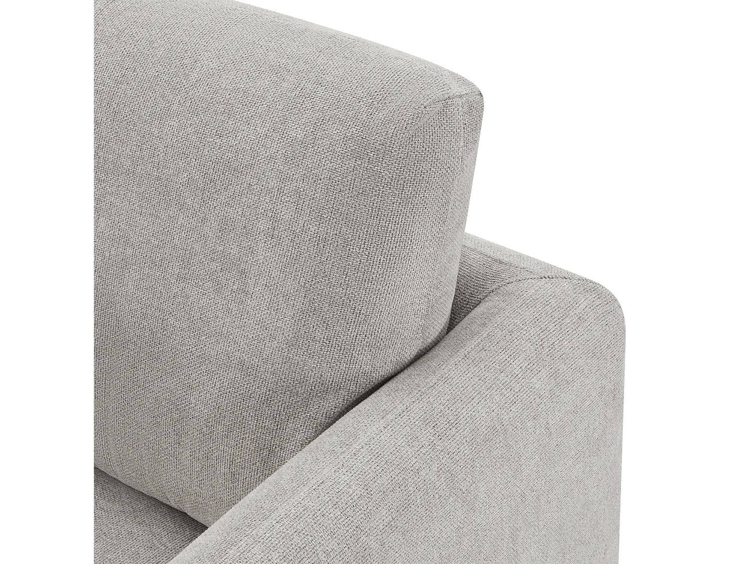 Canapé d'angle 3 places en tissu gris MAGGIE