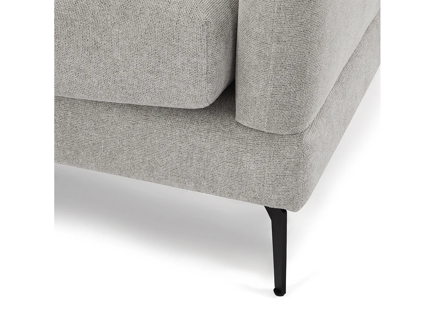 Canapé d'angle 3 places en tissu gris MAGGIE