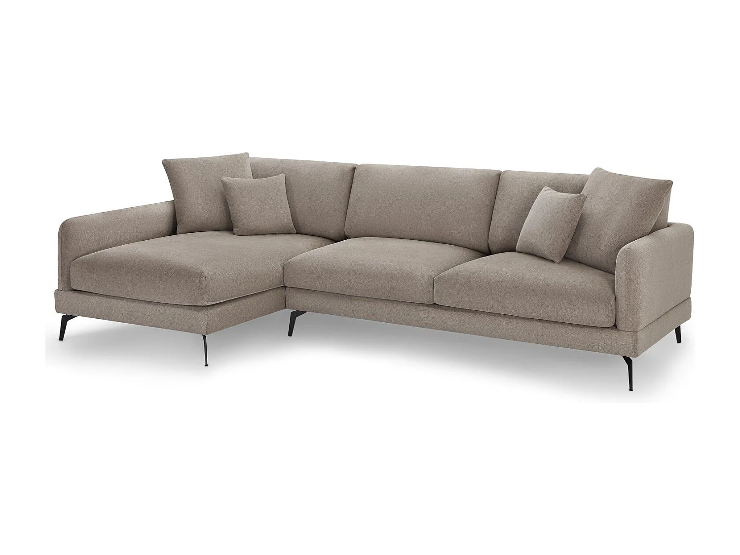 Ecksofa Links Maggie - 3-Sitzer - Stoff - Beige