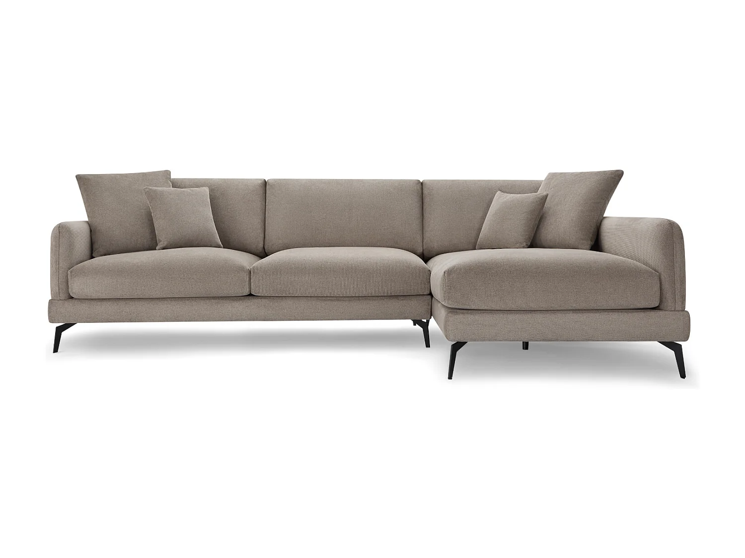 Canapé d'angle gauche Maggie - 3 places - Tissu - Beige