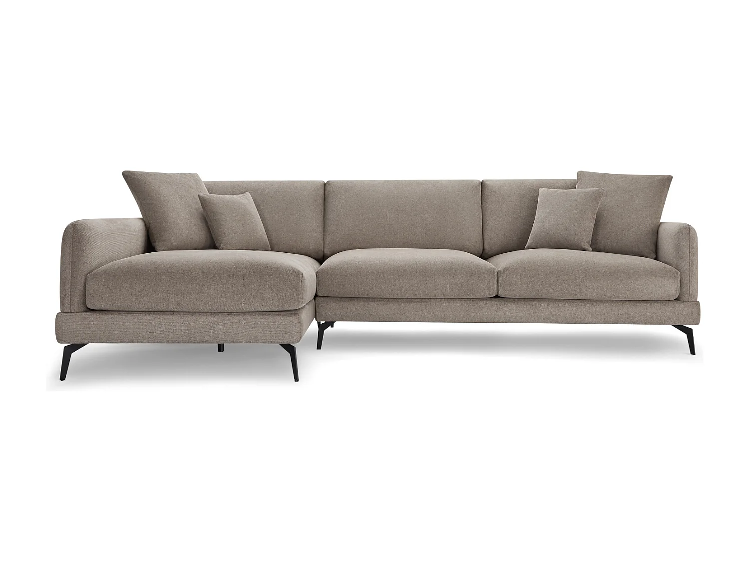 Ecksofa Left 3-Sitzer Maggie - Stoff Chenille - Taupe