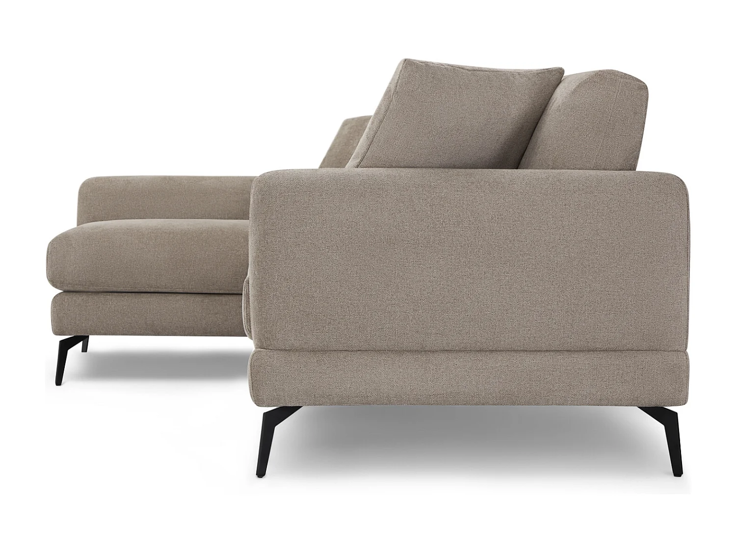 Canapé d'angle droite Maggie - 3 places - Tissu - Beige