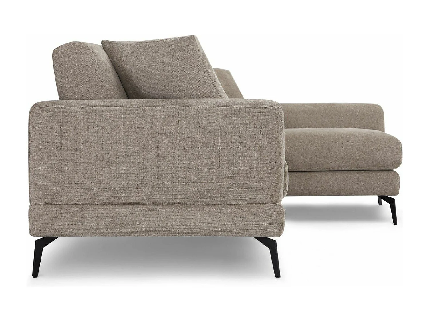 Canapé d'angle droite Maggie - 3 places - Tissu - Beige