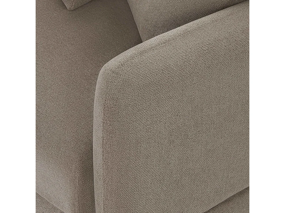 Canapé d'angle droite Maggie - 3 places - Tissu - Beige