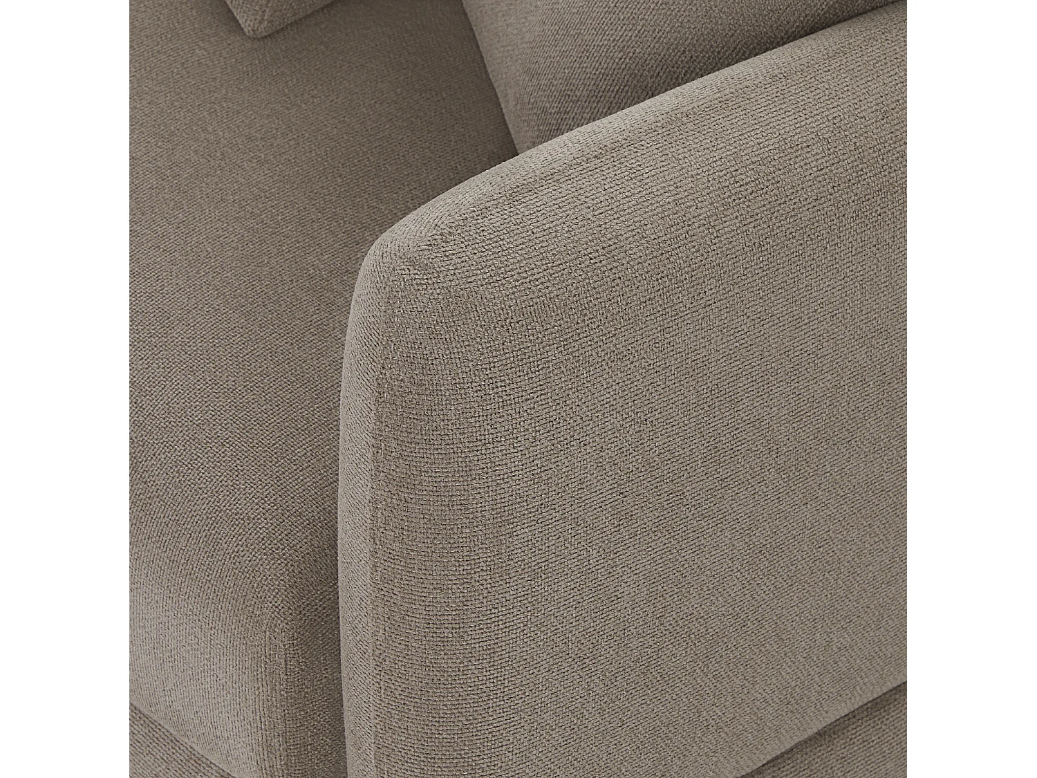 Hoekbank met hoek rechts 3 zitplaatsen Maggie van stof - beige