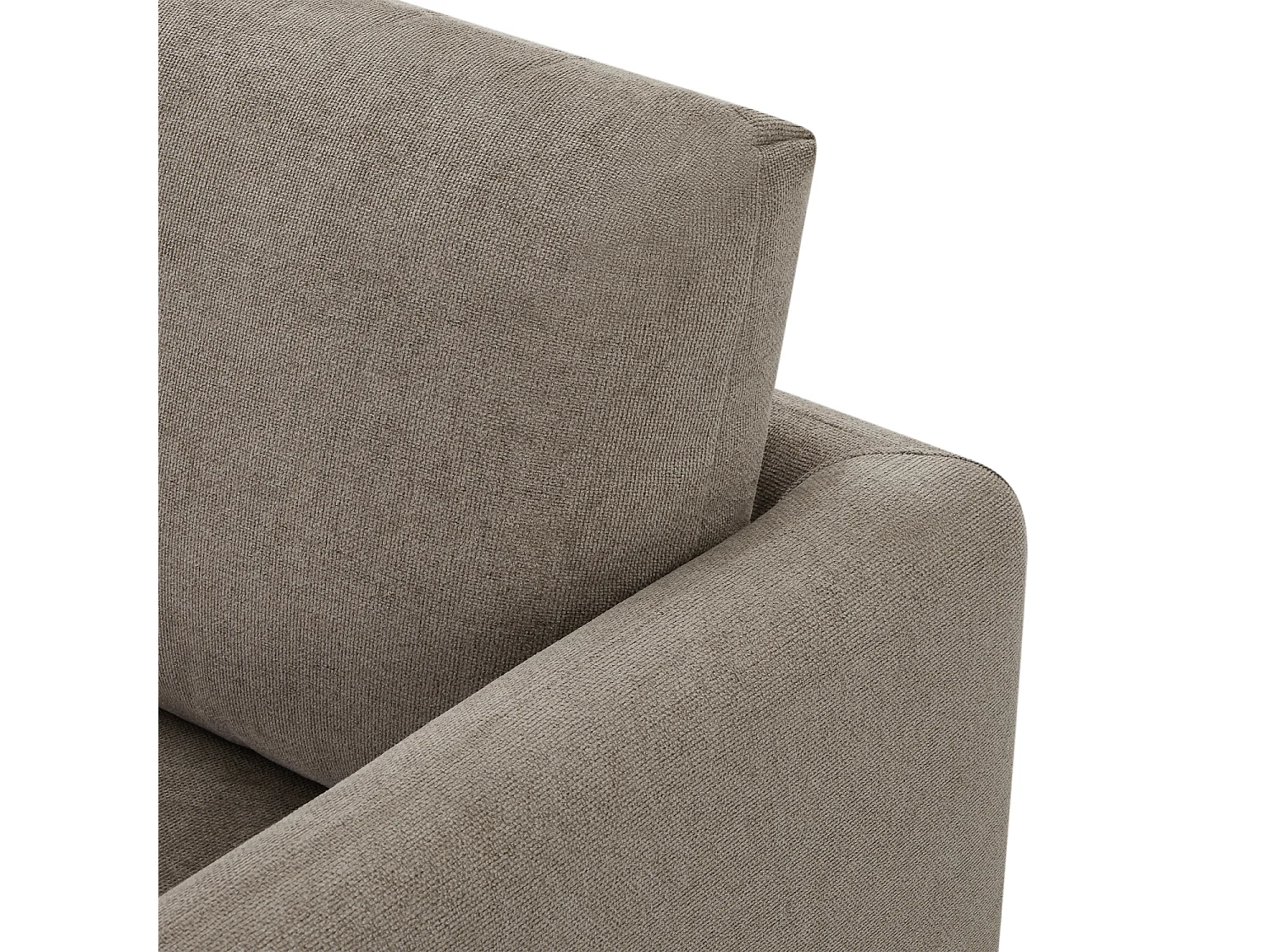 Hoekbank met hoek rechts 3 zitplaatsen Maggie van stof - beige