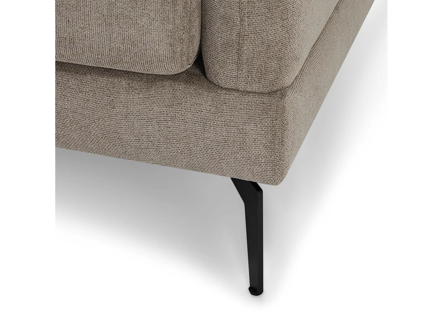 Canapé d'angle droite Maggie - 3 places - Tissu - Beige