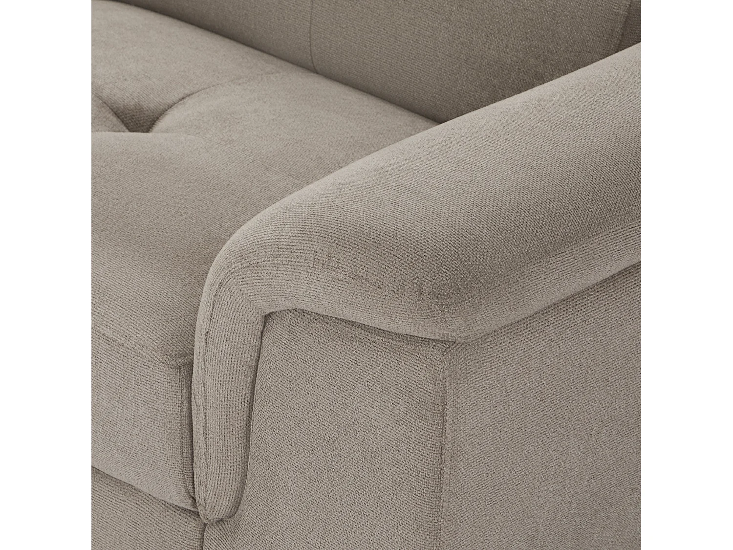 Hoekbank met hoek links 5 zitplaatsen Betis van stof - beige