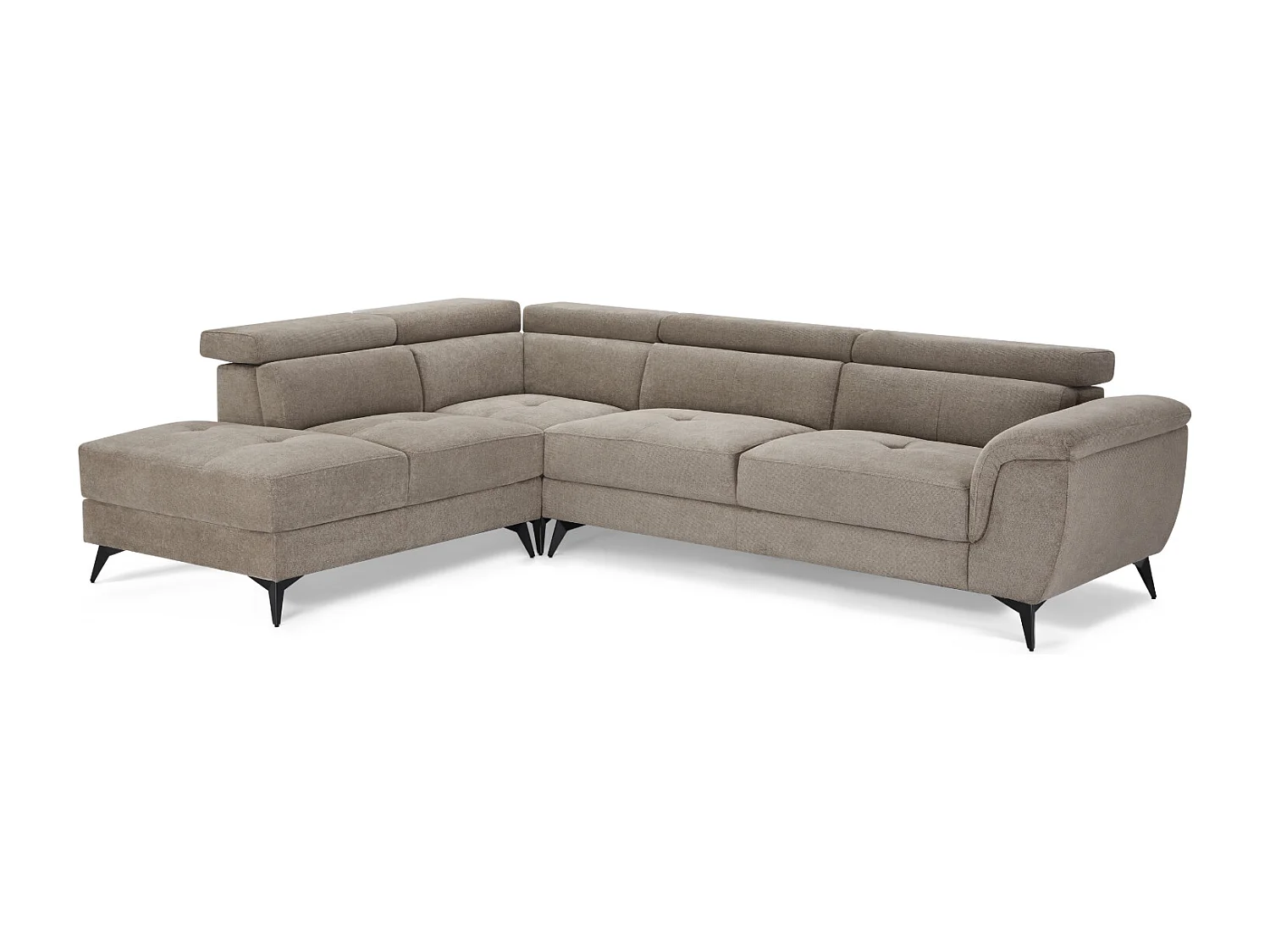 Canapé d'angle gauche Betis - 5 places - Tissu - Beige