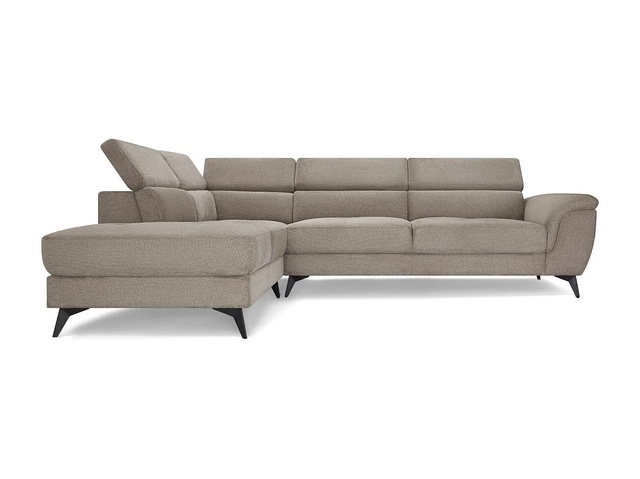 Canapé d'angle gauche Betis - 5 places - Tissu - Beige