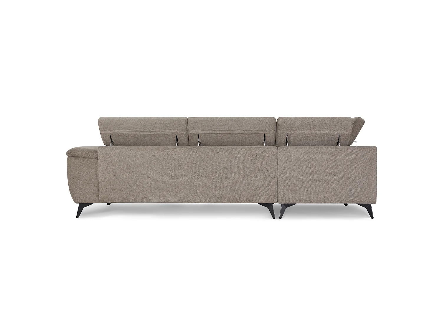 Hoekbank met hoek links 5 zitplaatsen Betis van stof - beige