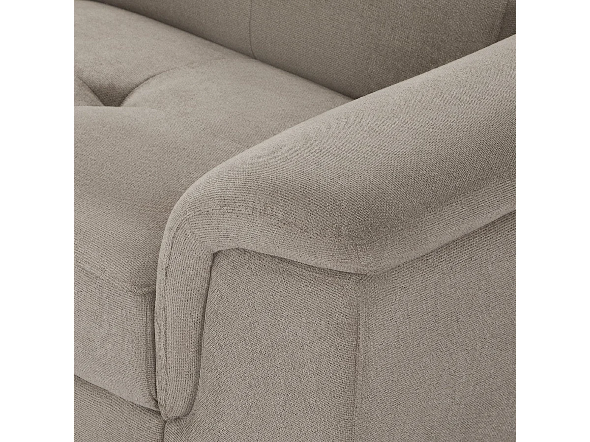 Hoekbank met hoek links 5 zitplaatsen Betis van stof - beige