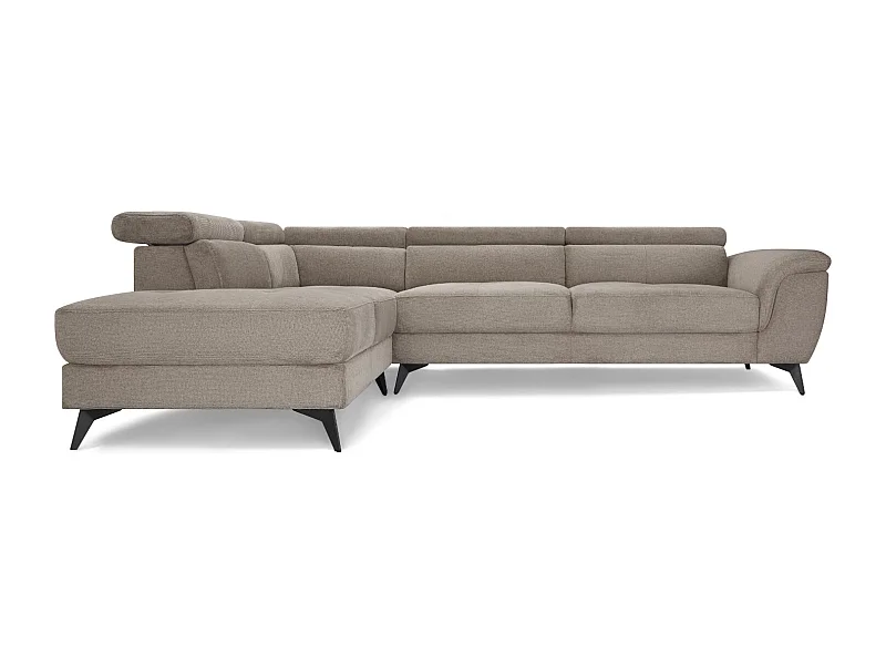 Canapé d'angle gauche Betis - 5 places - Tissu - Beige