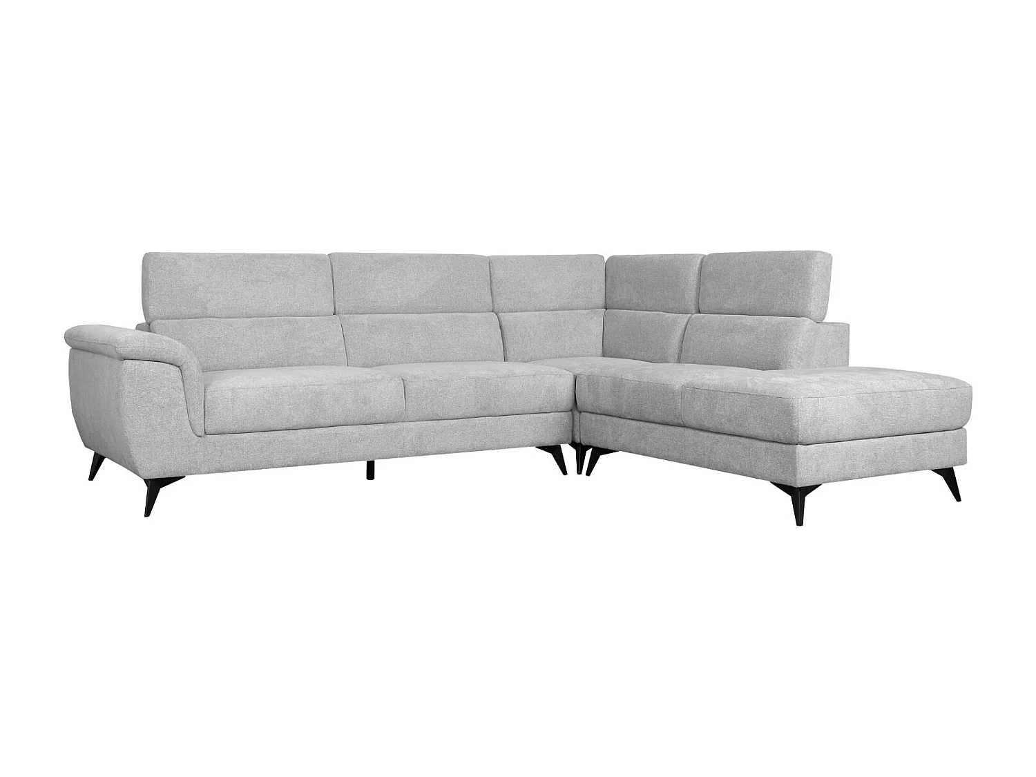 Ecksofa Rechts Betis - 5-Sitzer - Stoff - Grau
