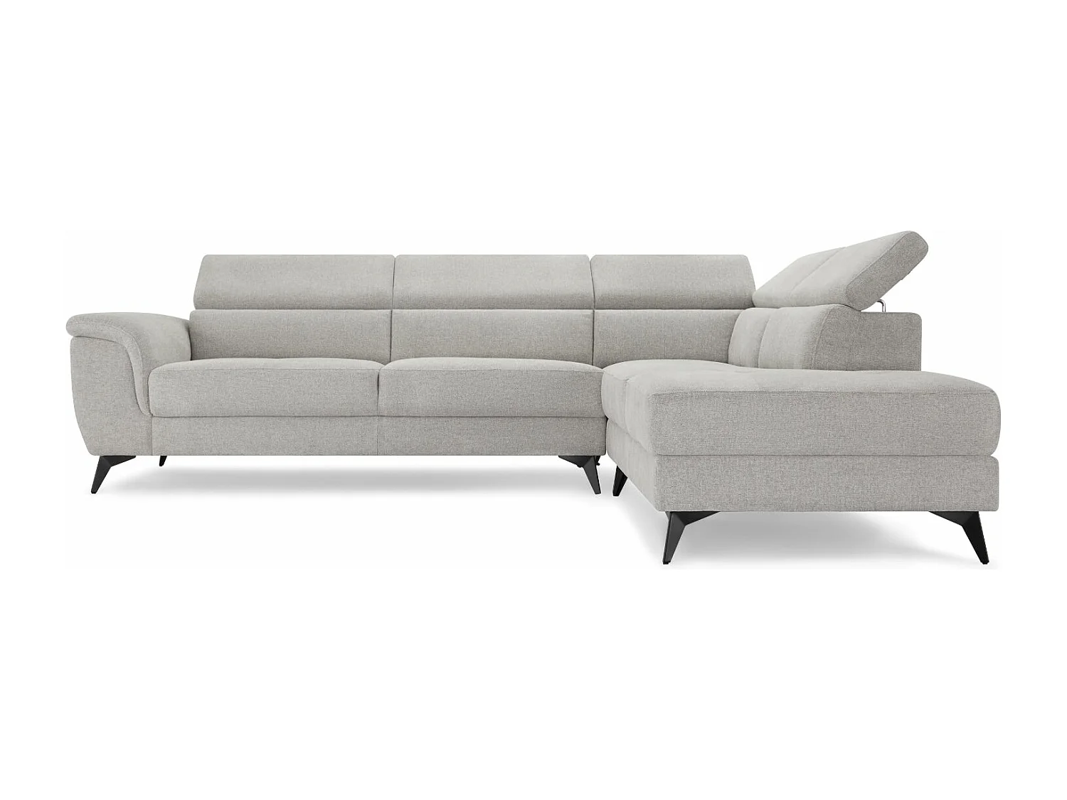 Ecksofa Rechts Betis - 5-Sitzer - Stoff - Grau