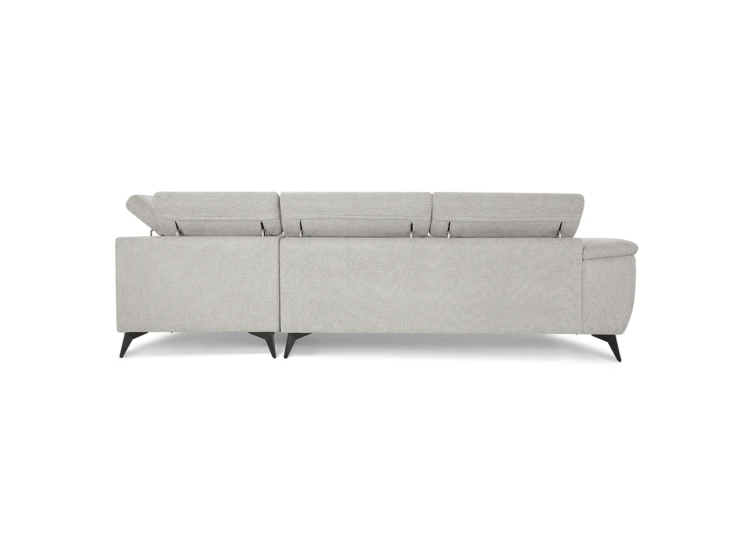 Canapé d'angle droite Betis - 5 places - Tissu - Gris