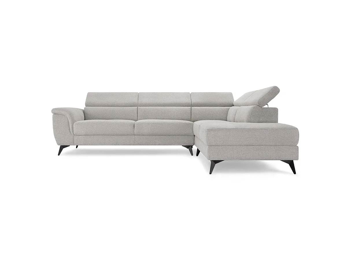 Canapé d'angle droite Betis - 5 places - Tissu - Gris