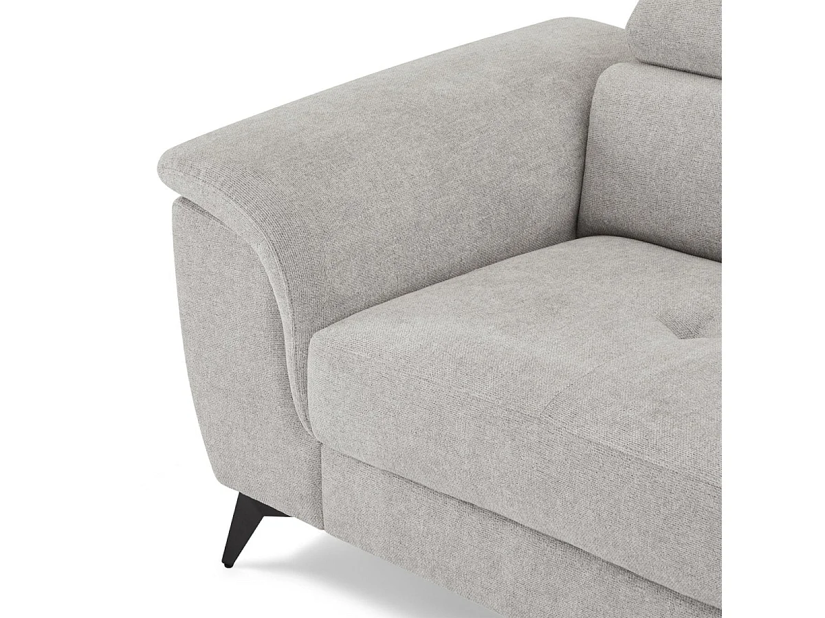 Canapé d'angle droite Betis - 5 places - Tissu - Gris