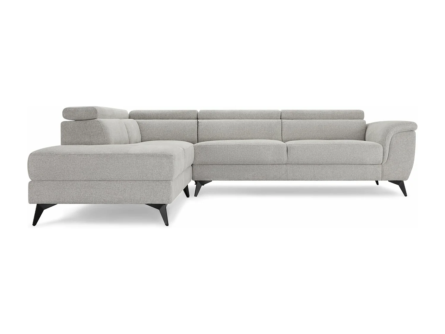 Ecksofa Links Betis - 5-Sitzer - Stoff - Grau