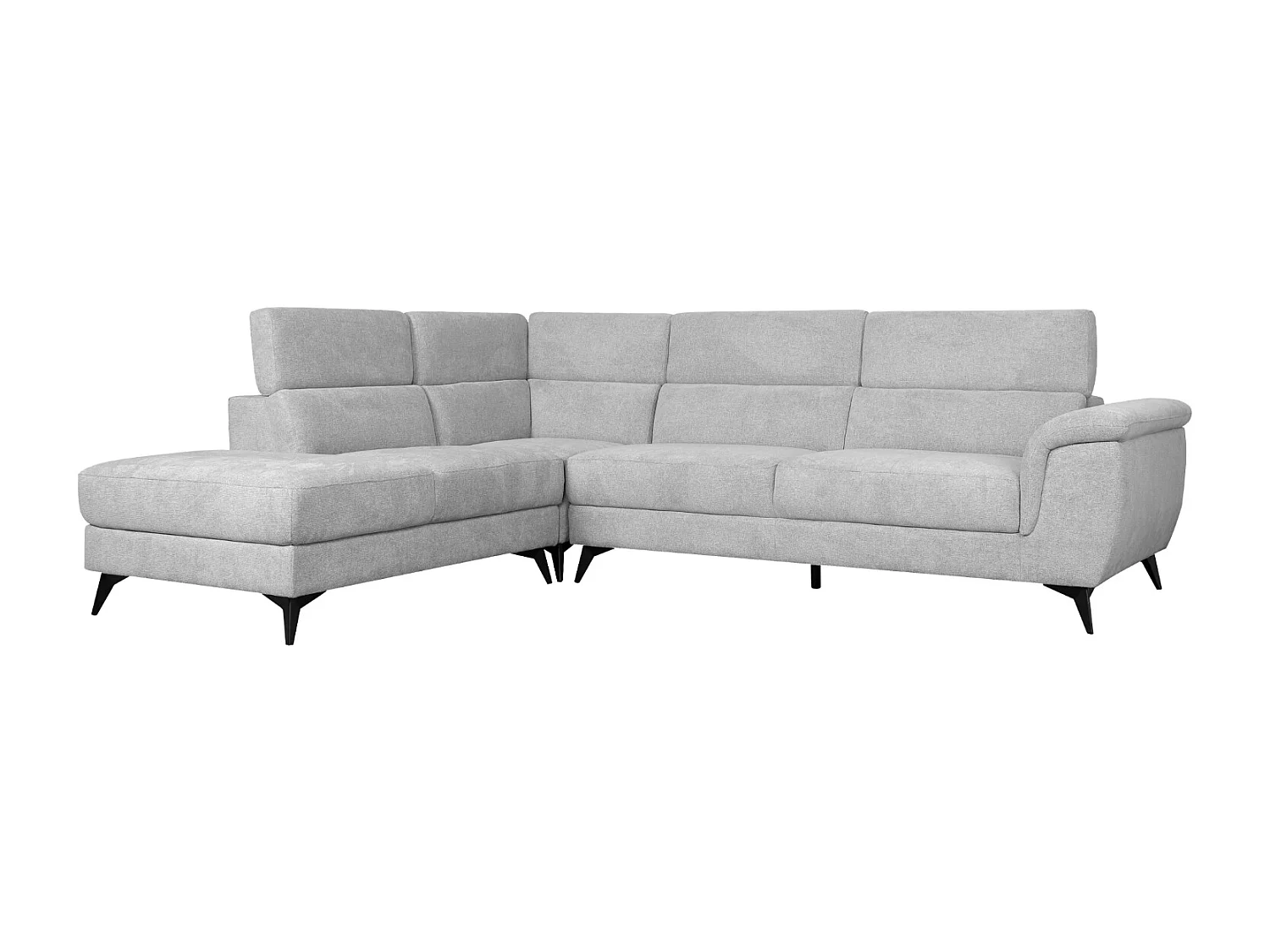 Ecksofa Links Betis - 5-Sitzer - Stoff - Grau