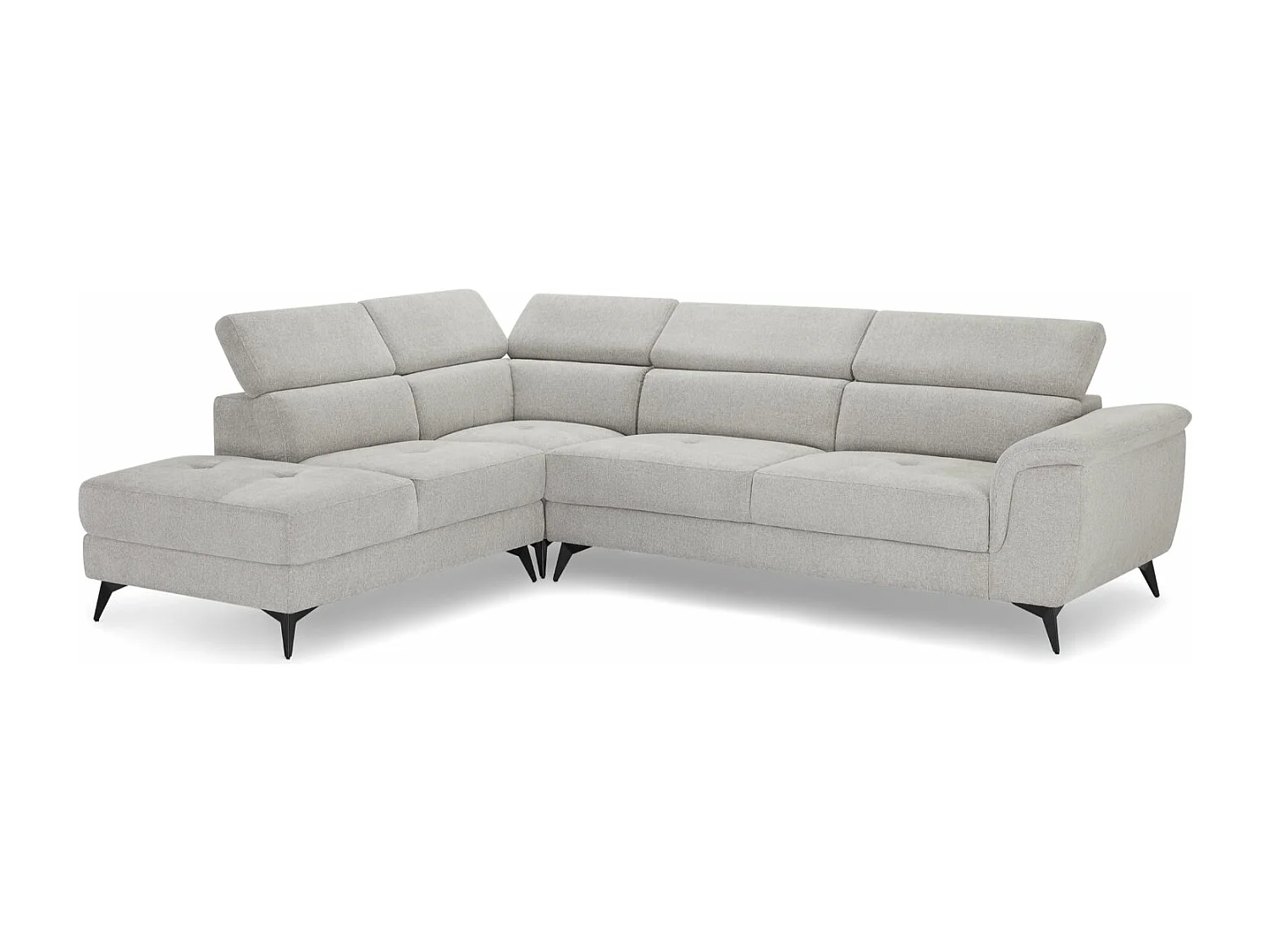 Ecksofa Links Betis - 5-Sitzer - Stoff - Grau
