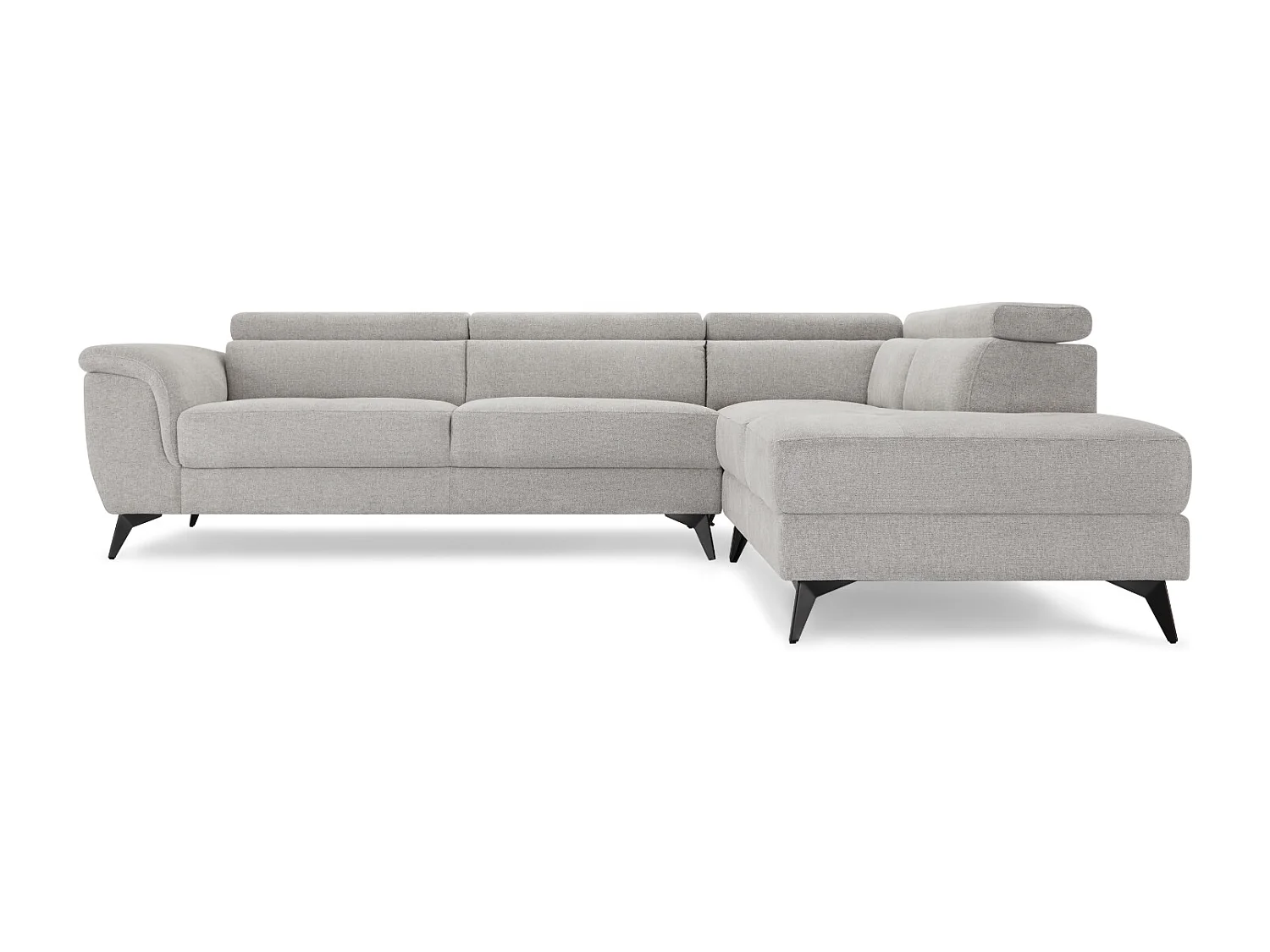 Ecksofa Links Betis - 5-Sitzer - Stoff - Grau